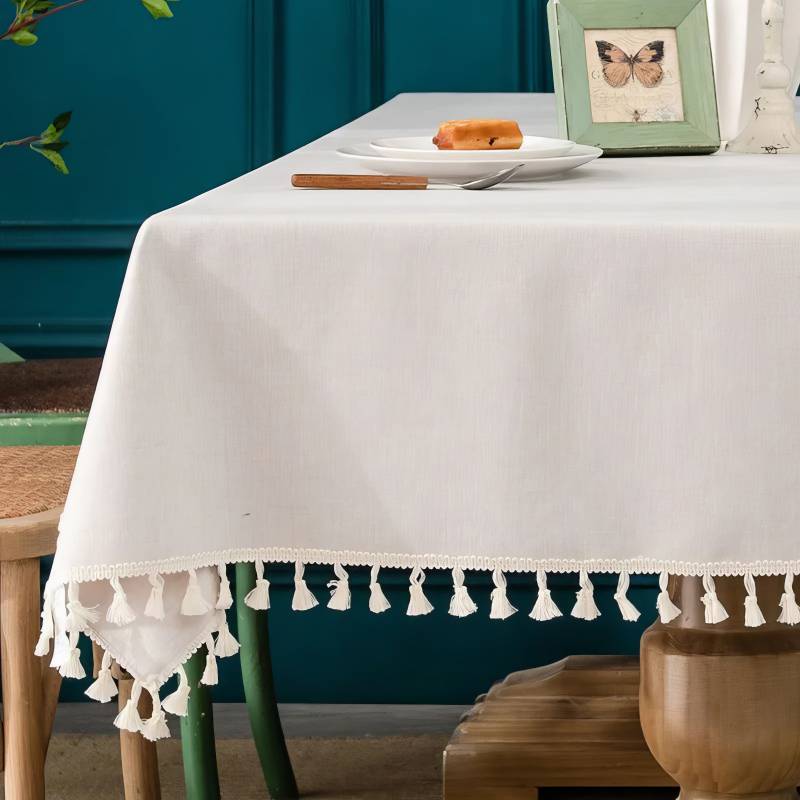 Tovaglia Antimacchia con Frange Naturale