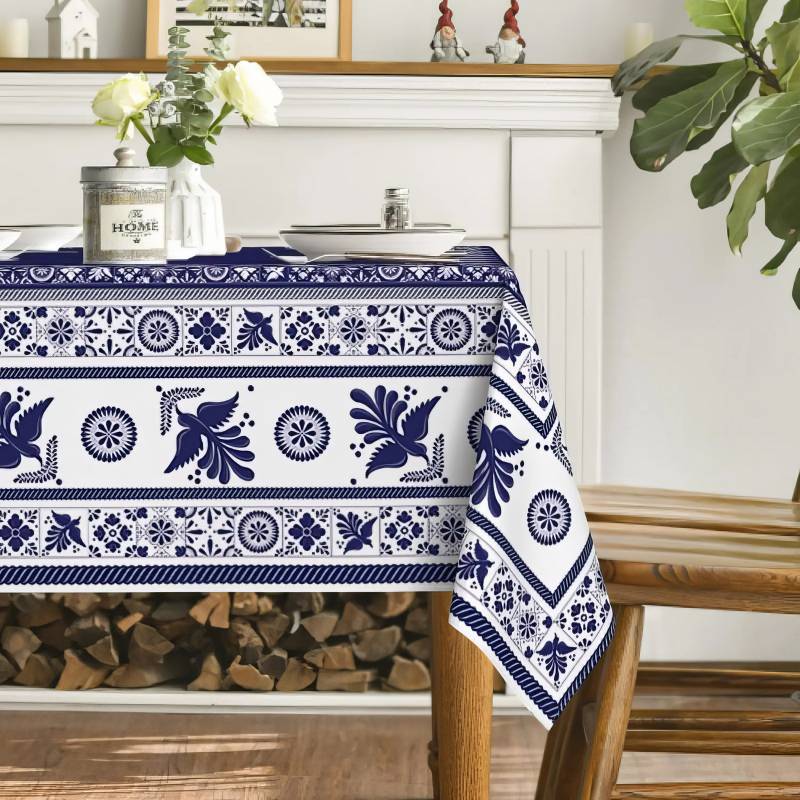 Tovaglia Antimacchia Maiolica Blu Tovaglia Antimacchia Maiolica Blu - immagine 3