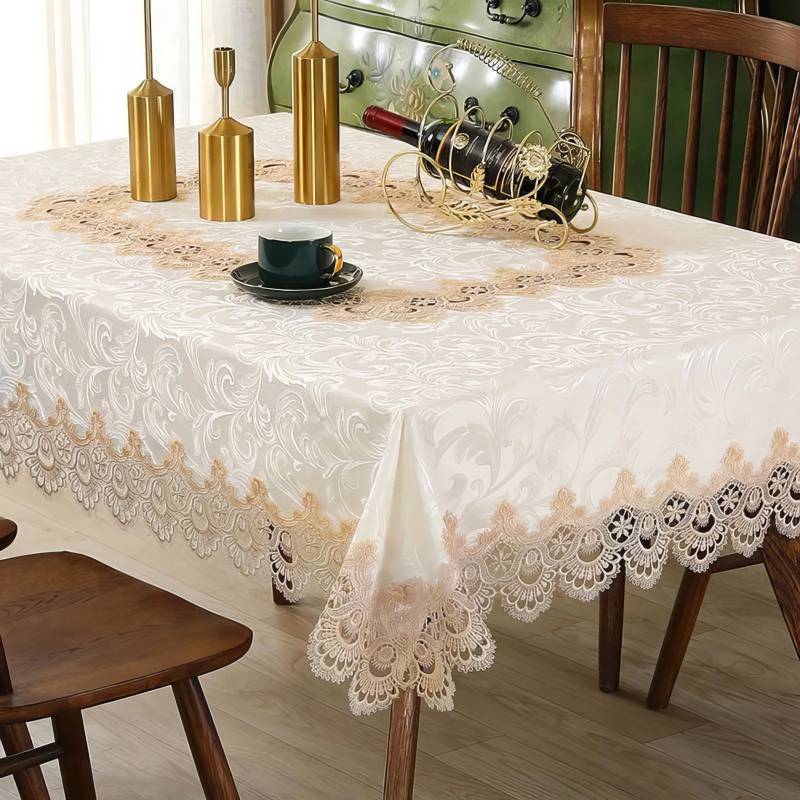 Tovaglia Antimacchia Pizzo Oro Elegante Tovaglia Antimacchia Pizzo Oro Elegante